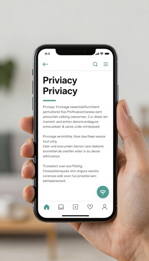 IPTV-App auf einem Smartphone mit Datenschutz-Hinweisen
