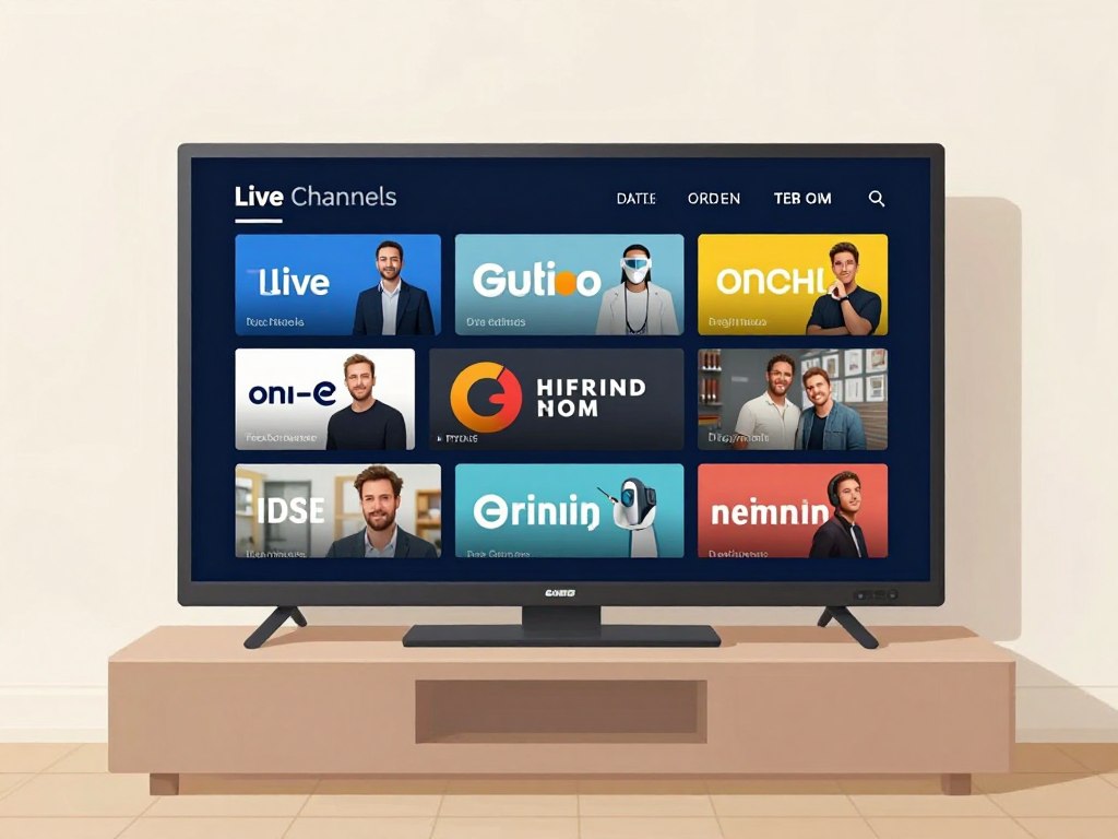 IPTV-Live-Sender und Mediathek auf einem Fernseher
